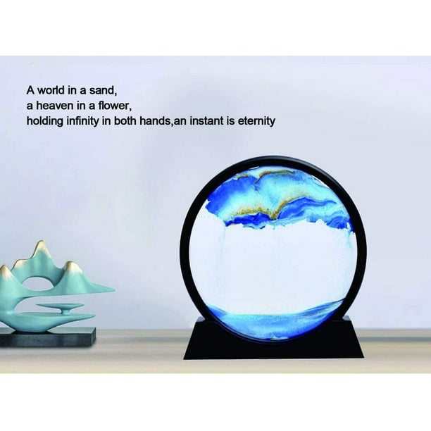 Moving Sand Art Picture Round Frame Sandscapes In Motion Blue
