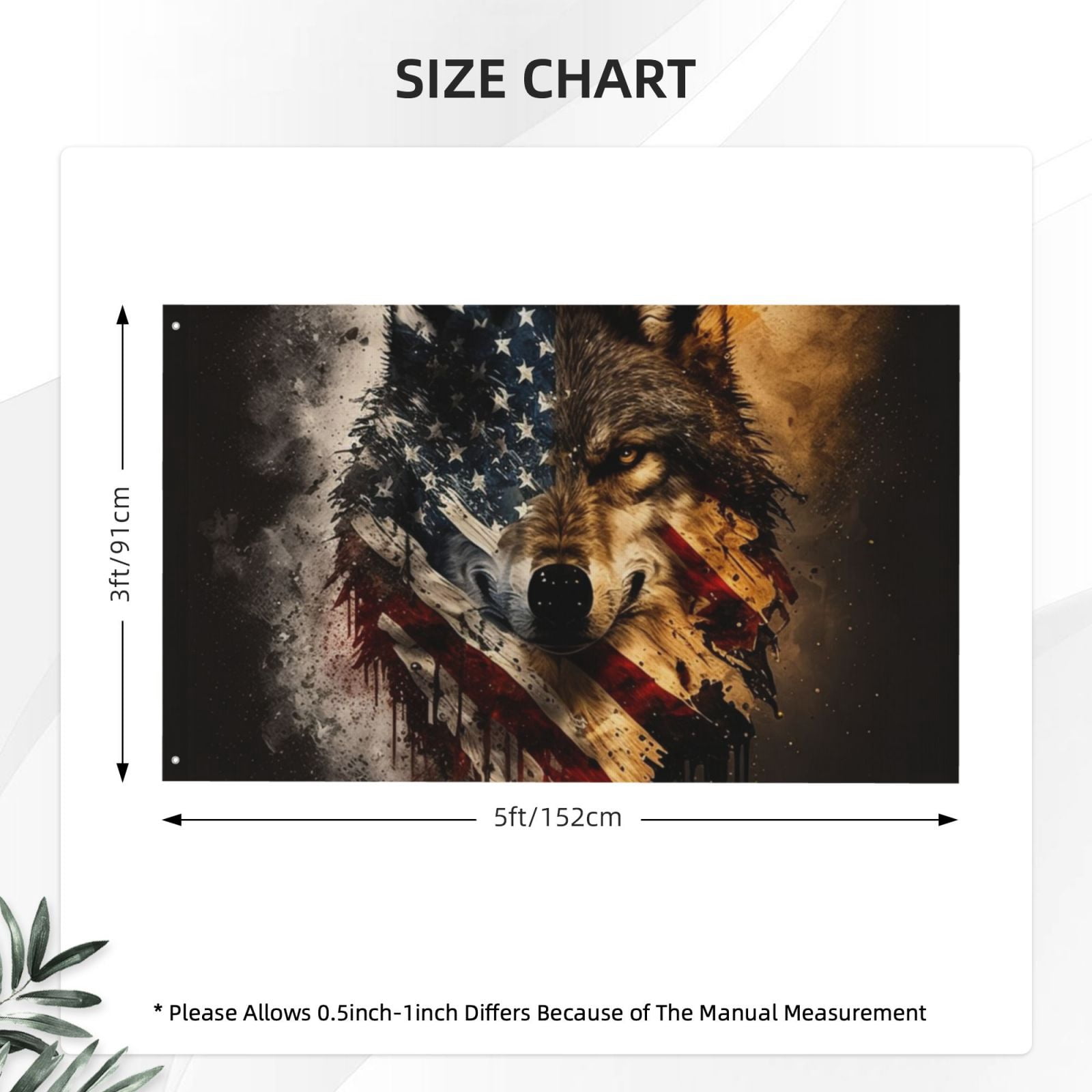 Wolf American USA Flag Double Sided Flag 3x5FT Reversible Garden Flag Outdoor Decor for House, Porch, Lawn, Yard, Indoor Wall, Party Decoration