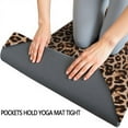 thumbnail image 3 of Brown and Black Leopard Print Hot Yoga Mat Towel Non Slip for Hot Yoga - Quick-Drying Yoga Mat Cover with 4 Corner Pockets with Travel Bag - Hot Yoga Towel Non Slip 74"x26", 3 of 6