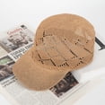 thumbnail image 2 of YooGuoGuo Unisex Adults Rhombus Pattern Paper Blend Fabric Woven Visor Sunhat Summer Sun Hat Baseball Cap, 2 of 7