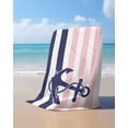 thumbnail image 4 of Anchor Pink Beach Towels Oversized Super Absorbent, Modern Navy Blue White Striped Nautical Lightweight Bath Towel Quick Dry Sets For Bathroom/Pool/Rv Camping/Beach Play/Gym Room/Picnic 23"x47", 4 of 8
