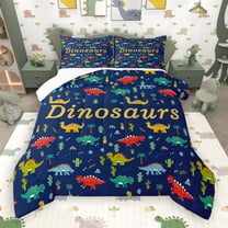 Manfei Multicolor dinosaurs Bedding Comforter Set,Tropical Desert Cactus Twin Comforter Sets,Cartoon Coconut Tree Bedding Set For Boys,Super Cozy Room Decor,2 Pieces