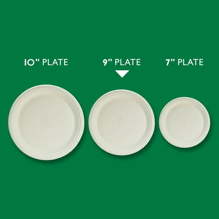 Hefty ECOSAVE Compostable Paper Plates, 8-3/4 Inch, 22 Count 