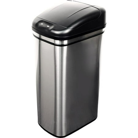 Nine Stars Motion Sensor Slim Touchless 11-Gallon Trash Can, Stainless Steel