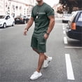 thumbnail image 3 of London Letter Graphic Short Sets for Men Crewneck T Shirt and Shorts 2 Piece Matching Set Mens Summer Outfits, 3 of 5