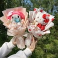 thumbnail image 3 of My Melody Kuromi Cinnamoroll Hello Kitty Plush Doll Toys Creative Handmade Sanrio Bouquet Valentine Christmas Graduation Gifts, 3 of 9