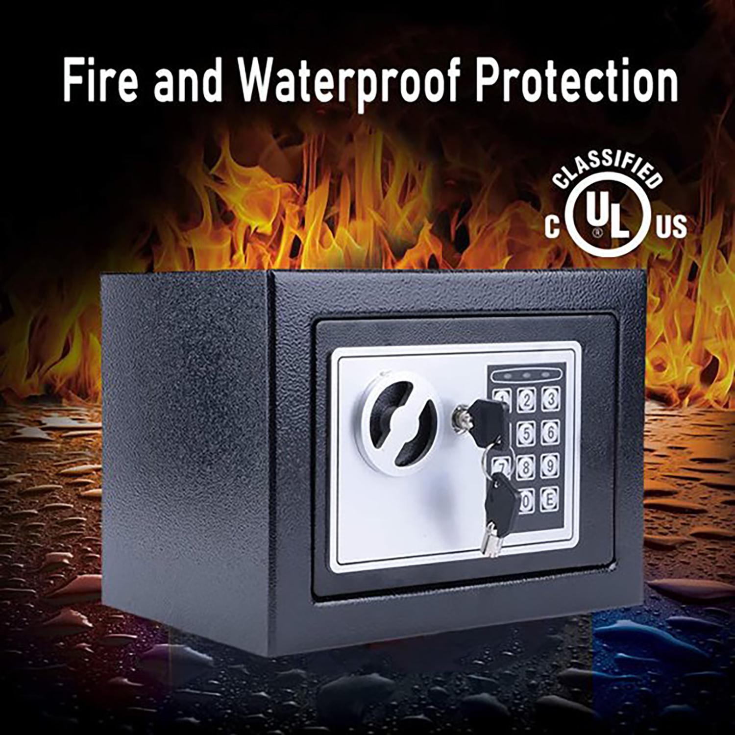 Homdox Fireproof Safe Box with Electronic Keypad, Portable Digital