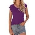 thumbnail image 3 of TARAINYA Women Cap Sleeve V Neck T-Shirt Loose Fit Casual Summer Tank Top, 3 of 7