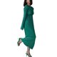 thumbnail image 3 of VISgogo, vestido elegante para mujer, espalda abierta, ajustado, cuello redondo, manga larga, Color sólido, plisado, vestido largo para vestidos formales de graduación de noche VISgogo moda, 3 of 9
