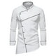 thumbnail image 2 of Camisa retro de manga larga con cuello alto y bloques de color para hombre - Poliéster, transpirable y casual, 2 of 5