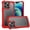 Red, variant on For iPhone 15 Plus Ultimate CaseX Transparent Hybrid Case with Metal Buttons And Camera Edges - Blue