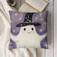 thumbnail image 3 of SHANXI Halloween Pillow Cover Ghost with Bow Pumpkin Decoration Farmhouse Pillow Case Decor for Home Sofa Couch White, 3 of 5