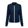 thumbnail image 6 of Vmvidoty Women Lightweight Jacket Long Sleeve Zipper Outerwear Coat Basic Loose Fit Top Travel Navy L, 6 of 8