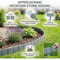 thumbnail image 3 of Imitation Stone Garden Fence, DIY Faux Stone Landscape Edging Border for Landscaping, Plastic Retaining Garden Fence, Interlocking No-Dig Decorative Lawn Edging, 3 of 7