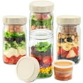 thumbnail image 1 of Tarro de ensalada SOLIGT de vidrio de 32 oz con tapa para preparar comidas, paquete de 4, 1 of 6