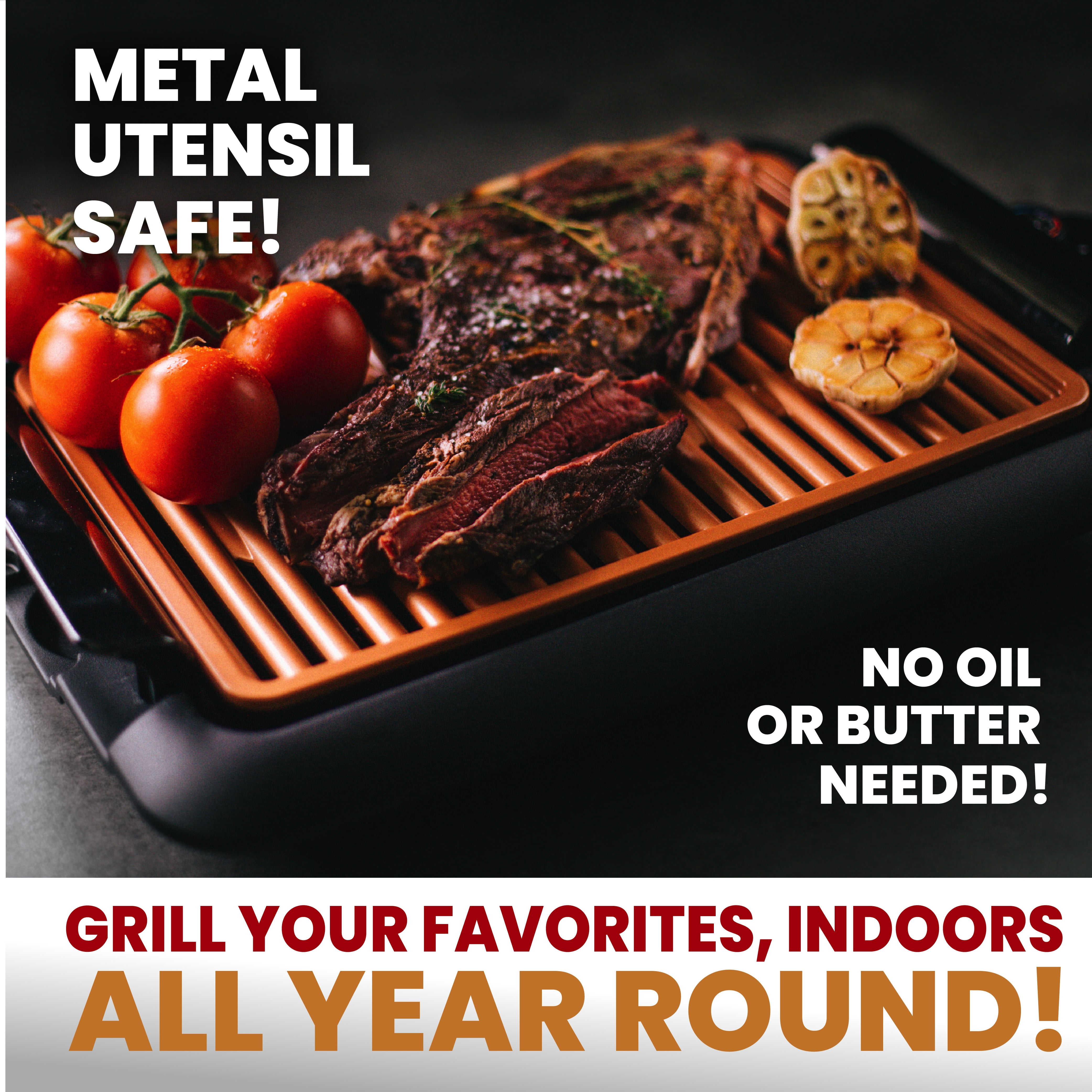 Gotham Steel Smokeless Electric Indoor Grill with Interchangeable