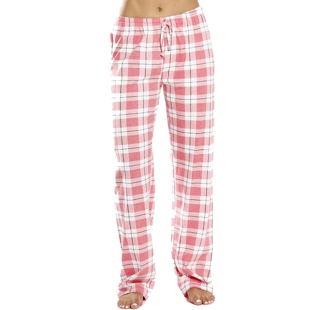 Bowanadacles Women Plaid Pajama Pants Sleepwear Drawstring Cotton Loose ...