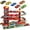 Red, variant on Parking Garage Toy Playset, Race Car Ramp Track Toys Sets with 6 Little Alloy Cars for Kids, Blue