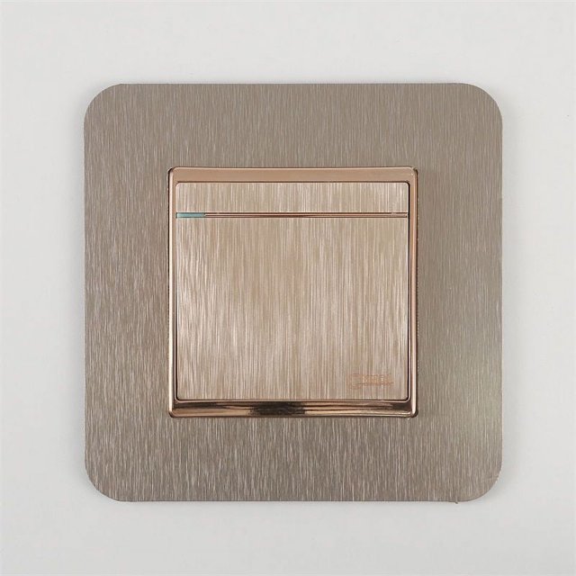 Pegatina decorativa para interruptor, cubierta protectora, luz de lujo, moderna, simple, de color sólido, placa de aluminio acrílico, marco de enchufe