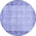 thumbnail image 1 of Ahgly Company Indoor Round Abstract Blue Contemporary Area Rugs, 5' Round, 1 of 4