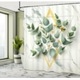 thumbnail image 4 of Ambesonne Eucalyptus Leaves Shower Curtain, Branches Polygons, 69"Wx84"L, Peacock Green Mustard, 4 of 4