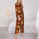 thumbnail image 3 of Balery Red Plaid Sunflower Conjunto de Pijama con Estampado para Mujer, Conjunto de Dos Piezas con Manga Larga, Ropa de Dormir Suave con Bolsillos, Pijamas Cómodos-Large, 3 of 7