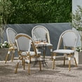 thumbnail image 2 of Christopher Knight Home Elize Outdoor French Cafe Chairs (Set of 4) by  Gray + White + Bamboo Print Finish, 2 of 5