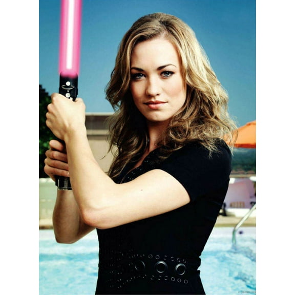 Yvonne Strahovski Poster Light Saber 12x16 Print on Metal Sign 12in x 16in Square Adults Best Posters