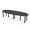 Asian Night w/Matte Black Base with Electric, variant on 10' Oval Boat Shaped Conference Table with Power Modules And Post Legs