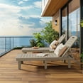 thumbnail image 3 of ECOPATIO Oversized Outdoor Chairse Lounge Chair set of 2，Extra Widen Chaise with Cup, 3 of 6