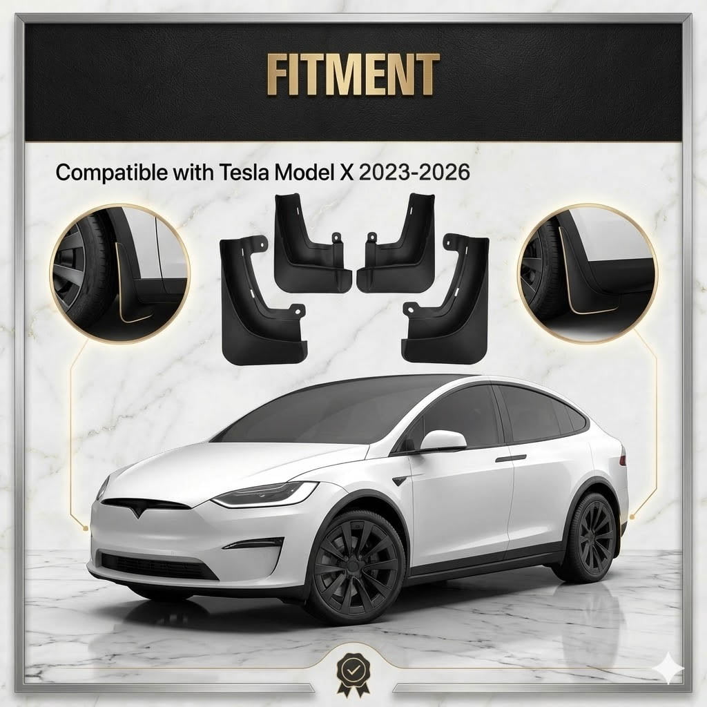 tesla model X mud flaps tesla model X Accessories All-Weather Mud Guard Body Kits for tesla model X 2023-2026