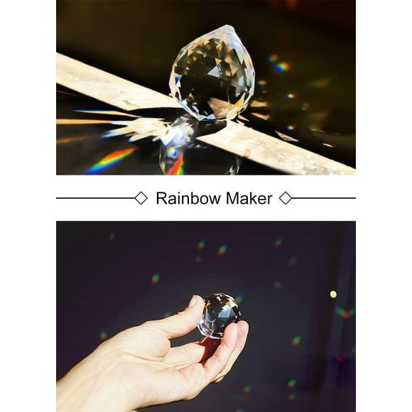 MerryNine Clear Crystal Ball Prism Sunshine Catcher Rainbow Pendants Maker, Hanging Crystals Prisms for Windows,