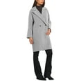 thumbnail image 2 of INSPIRE CHIC Women's Notch Lapel Collar 3/4 Sleeve Double Breast Winter Coat, 2 of 5