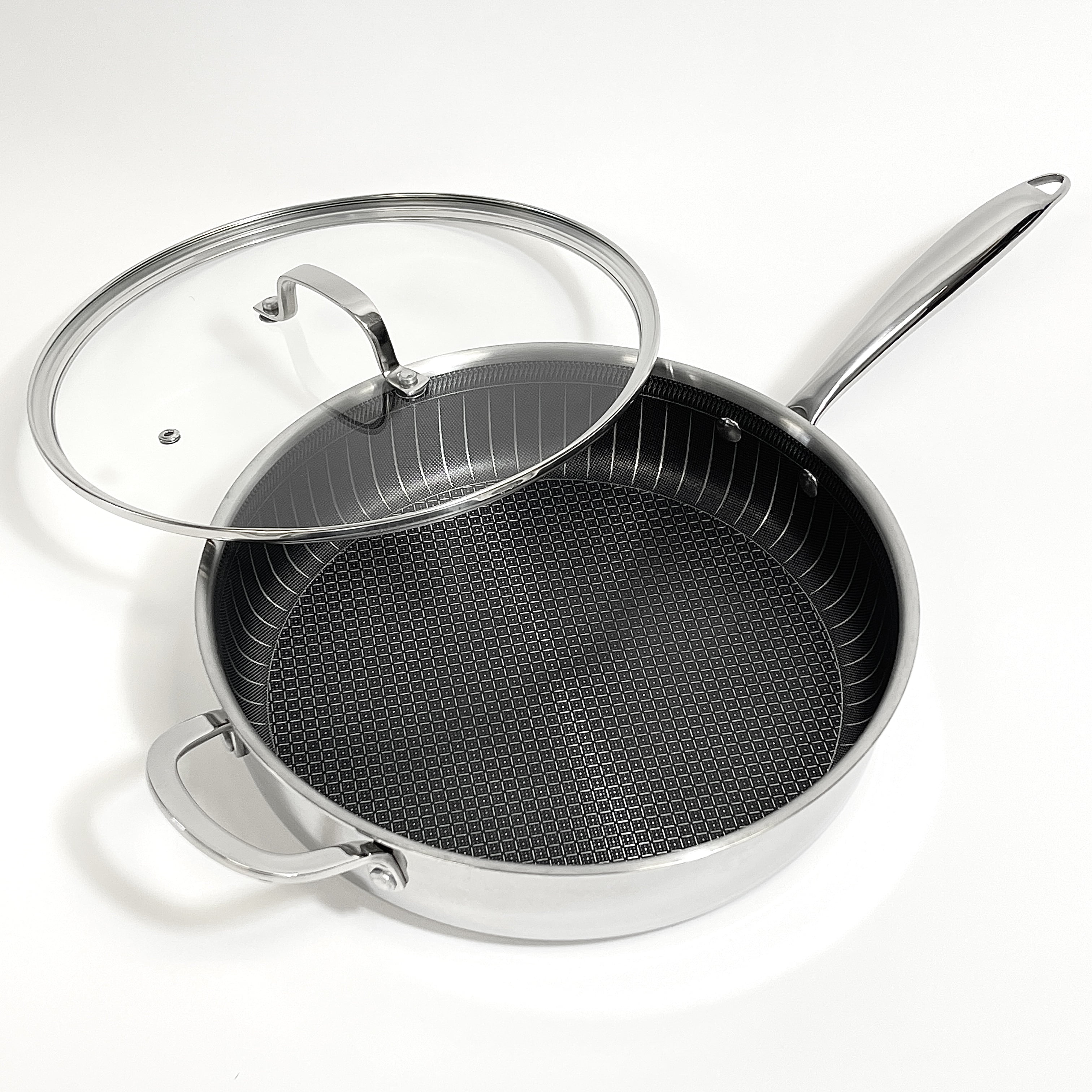 LEXI HOME Diamond Tri-ply 12 Inch Stainless Steel Nonstick Frying Pan  LB5574 - The Home Depot