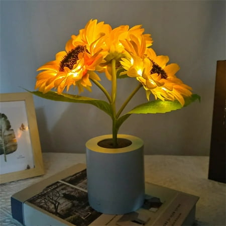 

Mishuowoti Sunflower Lamp Rechargeable Sunflower Led Night Light Room Bedroom Bedside Decoration Atmosphere Light
