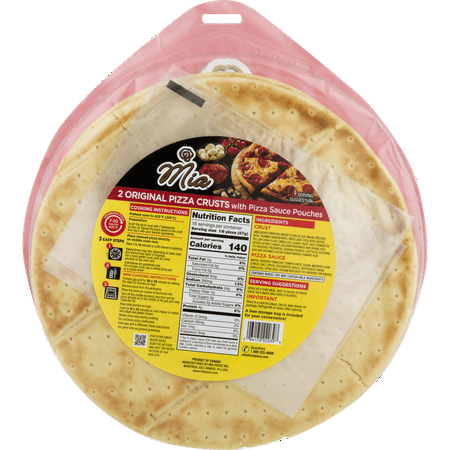 Mia Pizza Crusts With Pizza Sauce Original, 2.0 CT