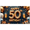 thumbnail image 2 of Yatrandify Decorative Design Happy Birthday Banner Balloon Decoration 50th Birthday Party Banner for Birthday Celebration Event Decoration Indoor Party, 2 of 6