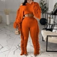 thumbnail image 1 of MKLEKYY Robe Pull Femme Décontractée Tricot Uni Manches Longues Ensemble Pull à Franges, 1 of 1