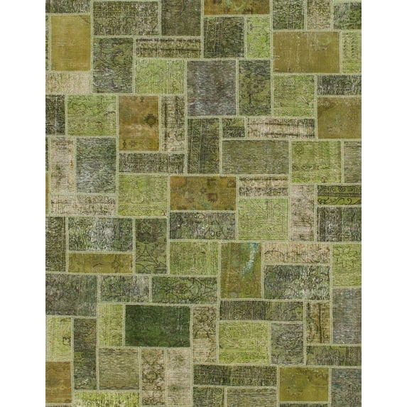Ahgly Company Machine Washable Indoor Rectangle Abstract Brass Green Area Rugs, 5' x 8'