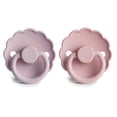 thumbnail image 2 of FRIGG Daisy Natural Rubber Pacifier 2-Pack, 0-6 Months, Baby Pink/Soft Lilac, 2 of 6