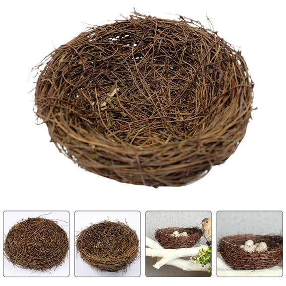 Topbathy 6pcs Bird Nest for Crafts Round Rustic Coffee Home Decoration