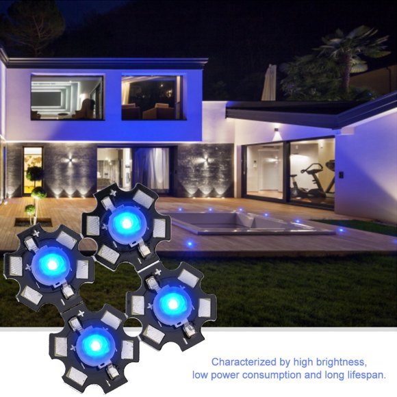 25 piezas de chips LED, 3W LED de alta potencia perlas de diodo emisor de chips para diy accesorios de iluminación(3.2-3.4V Royal Blue 445-450NM) Ecomeon no