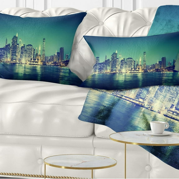 Designart 12" x 20" Multi-color Polyester Throw Pillow