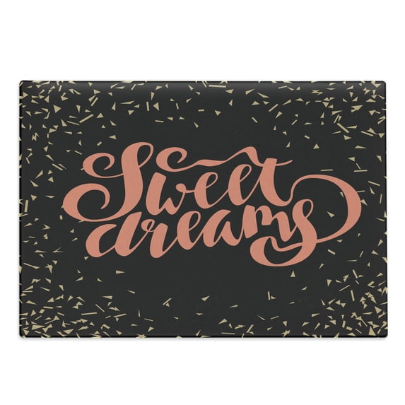 Saying Cutting Board, Modern Calligraphic Words with Scattered Graphic, Decorative Tempered Glass Cutting and Serving Board, Large Size, Pale Brown Black, by Ambesonne