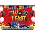 thumbnail image 3 of Fondo de fotografía de coche de carreras, decoraciones para fiesta de cumpleaños, decoración de fondo, pancarta para baby shower, foto personalizada, Caitoon Hot Wheels, 3 of 5