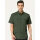 thumbnail image 2 of Camisa cargo para hombre, manga corta, ajuste regular, con botones, camisas de safari con bolsillos Verde S, 2 of 6