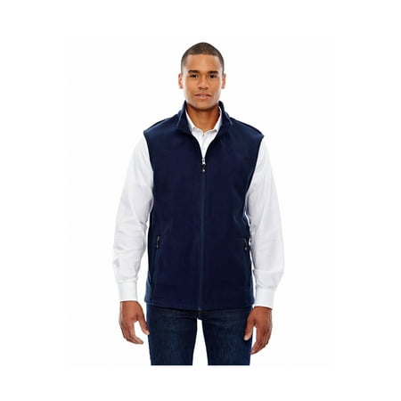 Fleece Zipper Vest - North End Men's Tricot Lined Zipper Coverstitch Fleece Vest, Style 88173