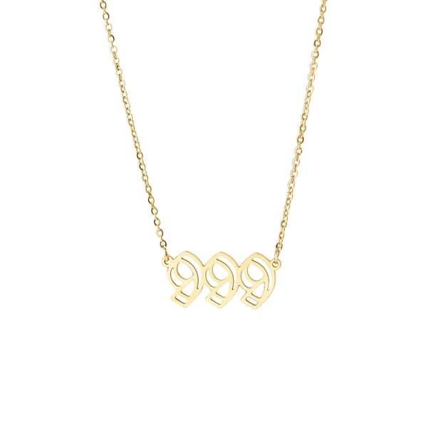 Collar para mujer, joyería para mujer, 1 pieza de collar con colgante de número de ángel, chapado en oro/plata, de acero inoxidable, ideal para mujeres, collar colgante.