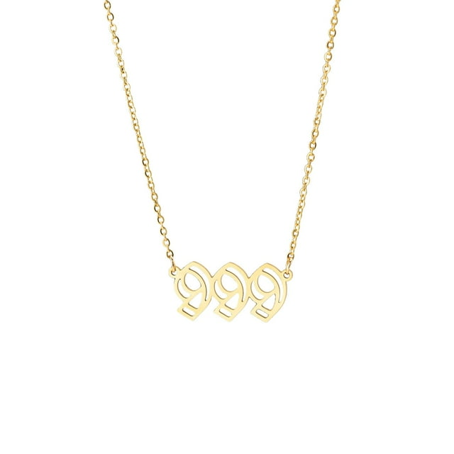 Collar para mujer, joyería para mujer, 1 pieza de collar con colgante de número de ángel, chapado en oro/plata, de acero inoxidable, ideal para mujeres, collar colgante.