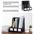 thumbnail image 3 of Deli Collapsible Magazine File Holder 4 Vertical Compartment Binder Holder for Desk Organizer Adjustable Sturdy Binder Storage Organizer Binder Holder for Office School Home,Black, 3 of 12